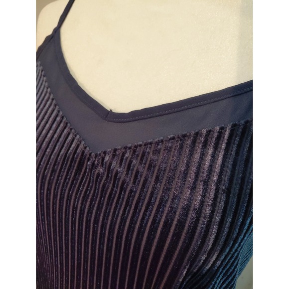 Vintage Y2K  Velvet Burnout Slip Dress Sheer Trim Small‎ - Picture 2 of 8